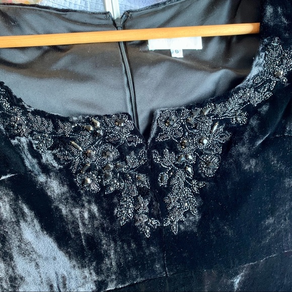 Vintage Badgley Mischka 90s black beaded evening gown - Picture 14 of 16